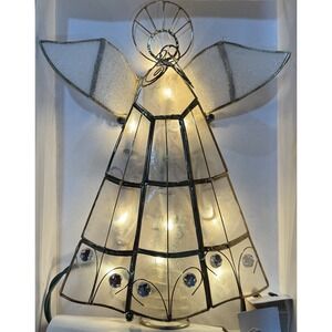 Vtg NOS Kurt Adler 10 Light Gold Capiz Angel Christmas Tree Topper 9 Inch